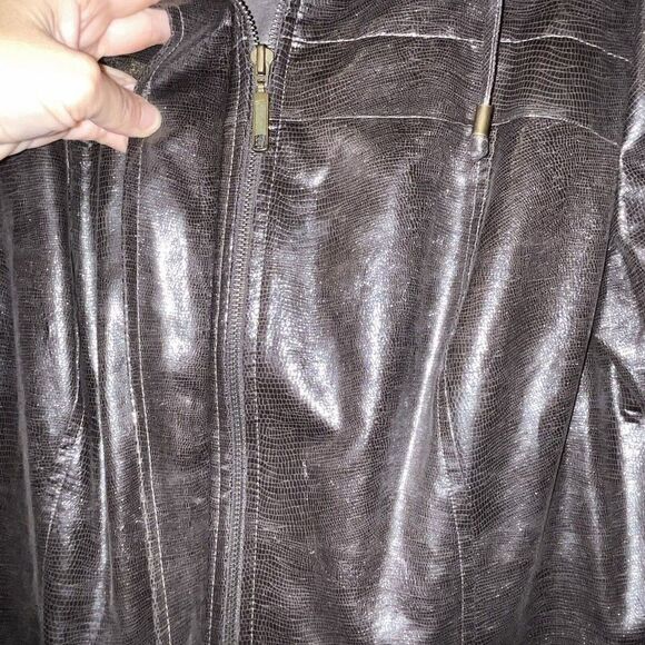 Zenergy Jacket Sz 1 Medium 8‎ Metallic Reptile Print Brown - Picture 4 of 15